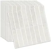 MORCART Peel and Stick Tiles, Superior Stick on Wall Tiles for Kitchen & Bathroom Backsplash, Self Adhesive Vinyl Tiles Stickers Subway Tiles Wall Decor & Home DIY (30x30cm, 10 Sheets, Grey Almond)
