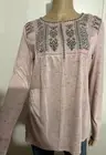 BOB TMBERLAKE SMALL PALE MAUVE METALLIC TOP BLOUSE Women's NEW!