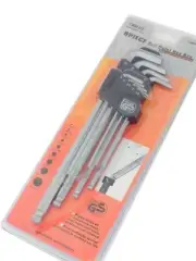 Toolux 9pc Cr-V Ball Point Hex Allen Key Wrench Set Ex-Long Arm (1.5 -10mm)