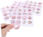 COHEALI 30 Sheets Cake Theme for Envelopes Party Sealing Stickers Strong Adhesion for Baking Candy Boxes Unique Decorations