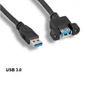 Kentek 1' Panel-Mount Spuer Speed USB 3.0 Type A Extension Cable 5Gbps PC Data