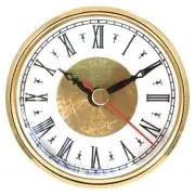 Transparent Cover Gold Tone Bezel Clock Insert with Roman Numerals 80mm