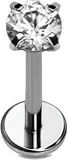 Labret Stud Piercing Jewelry – 2mm, 3mm, 4mm, 5mm Clear Rhinestone Stainless Steel for Lip, Helix, and Tragus Piercings
