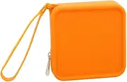 Feminine Sanitary Napkin Storage Bag Silicone Square with Zip Organiser Portable Travel Organiser Bag (Color : Orange, Size : 10x3.5x10cm)