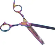 HONMEET 1 Pcs Colorful Stainless Steel Teeth Scissors for Hairdressing Practical Hair Styling Tools for Home Salon and Pet Grooming Durable and Portable Haircutting Shears