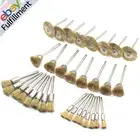 45Pcs 3mm Brass Wire Wheel Polishing Mix Brush Set Dremel Rotary Shank Tool