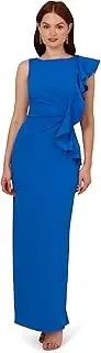 [Adrianna Papell] Women's Knit Crepe Ruffle Gown