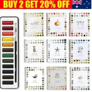 12 Colors/Watercolor Workbook, Beginner-Friendly Birds Watercolor Workbooks