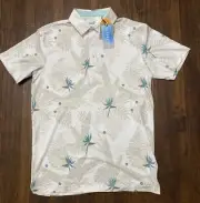 NWT Puma CLOUDSPUN Aloha Golf Polo WHITE GLOW-ASH GRAY 621556 01 Men’s Small
