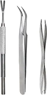 3X Pet Tick Remover Tool Stainless Steel Fleas Lice Tweezer Clip Set for Cat Dog
