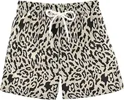 [RPLIFE] Boys Swim Trunks, Anti-Chafe Swim Trunks Boys 2T, Leopard Print Retro