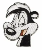 Looney Tunes Pepe Le Pew 2 3/4" Tall Embroidered Iron On Patch