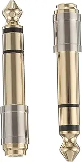 Vaguelly 2pcs Copper Audio Adapter Plated to Headphone Jack Converter for Mixer Amplifier and Speaker Easy Design Durable Interference Connection