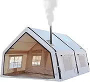 4 Season Air Tent Glamping Tent with Separate Living and Sleeping Area,Waterproof Pop-Up Tent with Pump and Stove Jack Hole,8-10 Person Camping Tent,Quick Set up