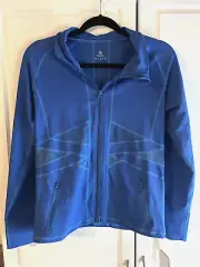 Zeronic Athletic Wear Yoga Jacket Blue Long Sleeve with Mesh Cutouts Size L