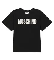 [Moschino Kids] Moschino Kids Logo cotton jersey T-shirt Y 12 black