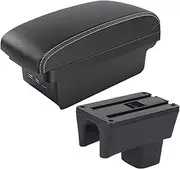Car Armrests Fit for Suzuki Swift Armrest Box Car Armrest Accessories Interior Details Storage Box Retrofit Parts 2005-2023 Console Armrest(B3 Black White 3 USB)