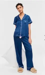 Peter Alexander Ladies Medium Satin Set Blue Stripe