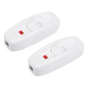 Inline Cord Switch AC 110V-250V Rocker Switch with Indicator Light White 2pcs
