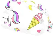 [WOSHJIUK] Working Hat 2 Pack Scrub Caps for Women,Rainbow Unicorn ice Cream,Tie Back Cap Adjustable Scrub Hat
