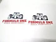 3" X 2" PAIR FORMULA ONE WORLD CHAMPIONSHIP RACING STICKER VINYL DECALS