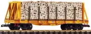 Piko 38791 Union Pacific (UP) Bulkhead Flat w/ Pulpwood Load(G-Scale)