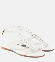 [Gianvito Rossi] Gianvito Rossi Capua braided leather gladiator sandals AU 9 white