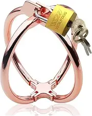 DTRNYCZ BDSM Sex Bondage Stainless Steel Cross Handcuffs, Metal Hand Cuffs with Lock Handcuffs Restraints Sex Toys for Couples Role Play Sex Game(B)