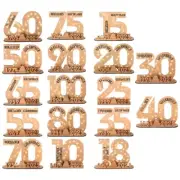 Customizable Wooden Number Decoration with LED Light Stand Birthday Guest Book