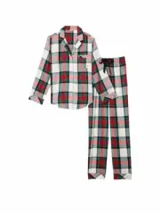 VICTORIA'S SECRET XS PJ SET sleepwear flannel red green black PLAID CHRISTMAS