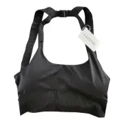 NWT Lazyshe Women's Padded Rear Twist Open Back Sports Bra Black Size Large