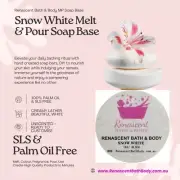 SNOW WHITE Melt Pour Soap Base 100% Pure and Natural White Soapmaking 1-4kgs