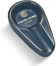 CIGARLOONG Cigar Ashtray Ceramics Single Slot Portable Travel Pocket Ashtray for Men,Dark Blue