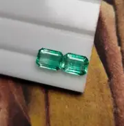 7x5 mm Natural Emerald Octagon Cut Pair 3.17 Ct Super Clean Transparent Emerald