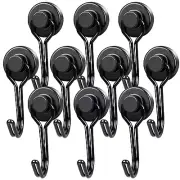 MIKEDE Magnetic Hooks 25LBS, 10 Pack Black Swivel Swing Magnetic Hook Strong Mag