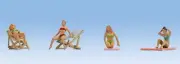 Noch 15851 HO Female Sunbathers (4) w/Chairs & Mats
