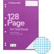 Studymate A4 70gsm 5mm Grid Binder Book 128 Page