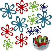 Felt Pan Separators, Set of 20 & 4 Different Sizes, Flower Glass Bowl Separators/Dish Separators Protectors/Pan Separator for Stacking and Protecting Glassware, Cookware and More