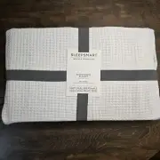 POTTERY BARN SLEEPSMART TEMPERATURE REGULATING BASKETWEAVE QUEEN BLANKET ~ WHITE