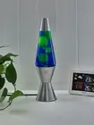 New dynamic Lava Lamp 37CM Silver Base / Yellow Wax and Blue Liquid For Party