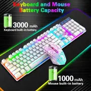 Wireless Games Keyboard Mouse Set Mechanical Feel Mulit Rainbow LED For Windows