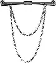 [TOBILE] Shirt Collar Stay Pins Brooch Metal Chain Tassel French Tie Pin Scarf Buckle CliGentle Men Male (Color : E, Size : 1)
