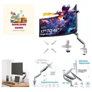 Single 17"-45" Monitor Arm Desk Mount Mechanical Spring fits One Flat/Curved...