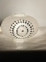 Large Mosaic BOHO Turkish Moroccan Lamp Shade GLASS REPLACEMENT Frosted White