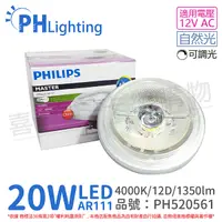 在飛比找Yahoo奇摩購物中心優惠-PHILIPS飛利浦 LED 20W 940 4000K 自