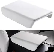 BASENOR Tesla Model 3 Model Y Center Console Cover TPE Armrest Cover Non-Slip Protector Armrest 2016-2024 Tesla Interior Accessories White