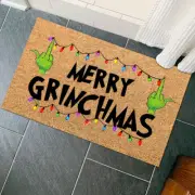 Merry Grinchmas Mat, Grinch Middle Finger Christmas Doormat 2022