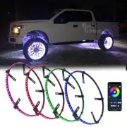 15.5'' RGB Wheel Ring Lights LED Rim Light Bluetooth Remote & App For Ford F-150