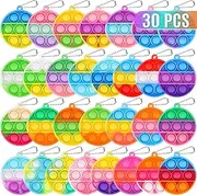 Kids Party Favors 30 Pcs Fidget Toys Bulk Mini Pop Fidgets Keychain Its Birthday Party Favors for Kids Goodie Bag Stuffers Small Kid Classroom Prizes It Bubbles Poppers Students Bulk Toys Pinata