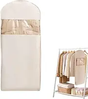 [Generic] Garment Bags for Storage | Self-Compression Dustproof Clothes Storage Bag | Protector Reusable Space-Saving Organizer for Jackets Outerwear Dress Coats Trousers Business Trip Home